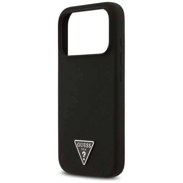GUESS case for IPHONE 17 Pro Max compatible with MagSafe GUHMP17XSCTRLMK (Silicone W/ Triangle Logo) black