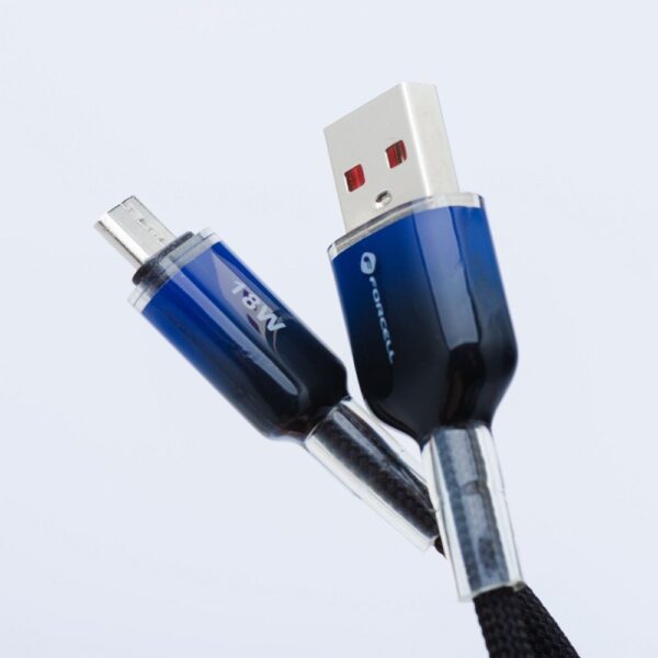 603ac25da8916cd14511b35670c60811 FORCELL F-ENERGY C351 cable USB A to Micro USB QC3.0 2,4A 18W Gradient 1 m black