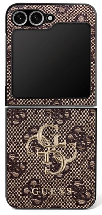 GUESS case for SAMSUNG Z Flip7 GUHCZF74GMGBR (PU Leather 4G Metal Logo) brown