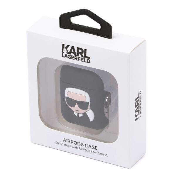 Case for AirPods 1 / 2 Karl Lagerfeld Silicone Ikonik - blackeng