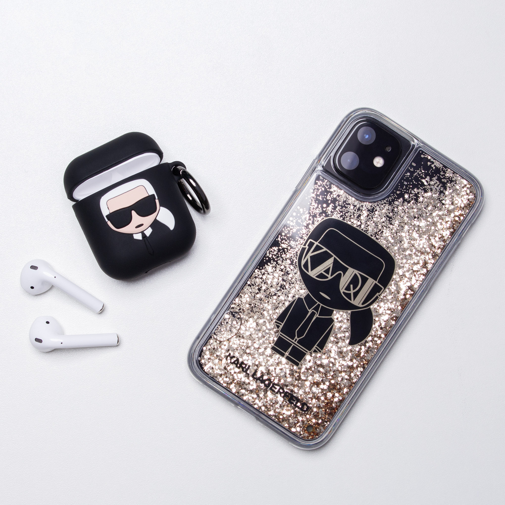Case for AirPods 1 / 2 Karl Lagerfeld Silicone Ikonik - blackeng