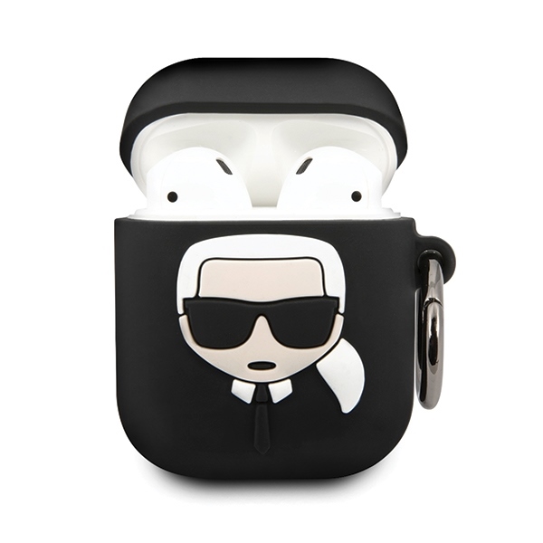 Case for AirPods 1 / 2 Karl Lagerfeld Silicone Ikonik - blackeng
