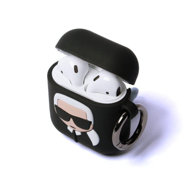 Case for AirPods 1 / 2 Karl Lagerfeld Silicone Ikonik - blackeng