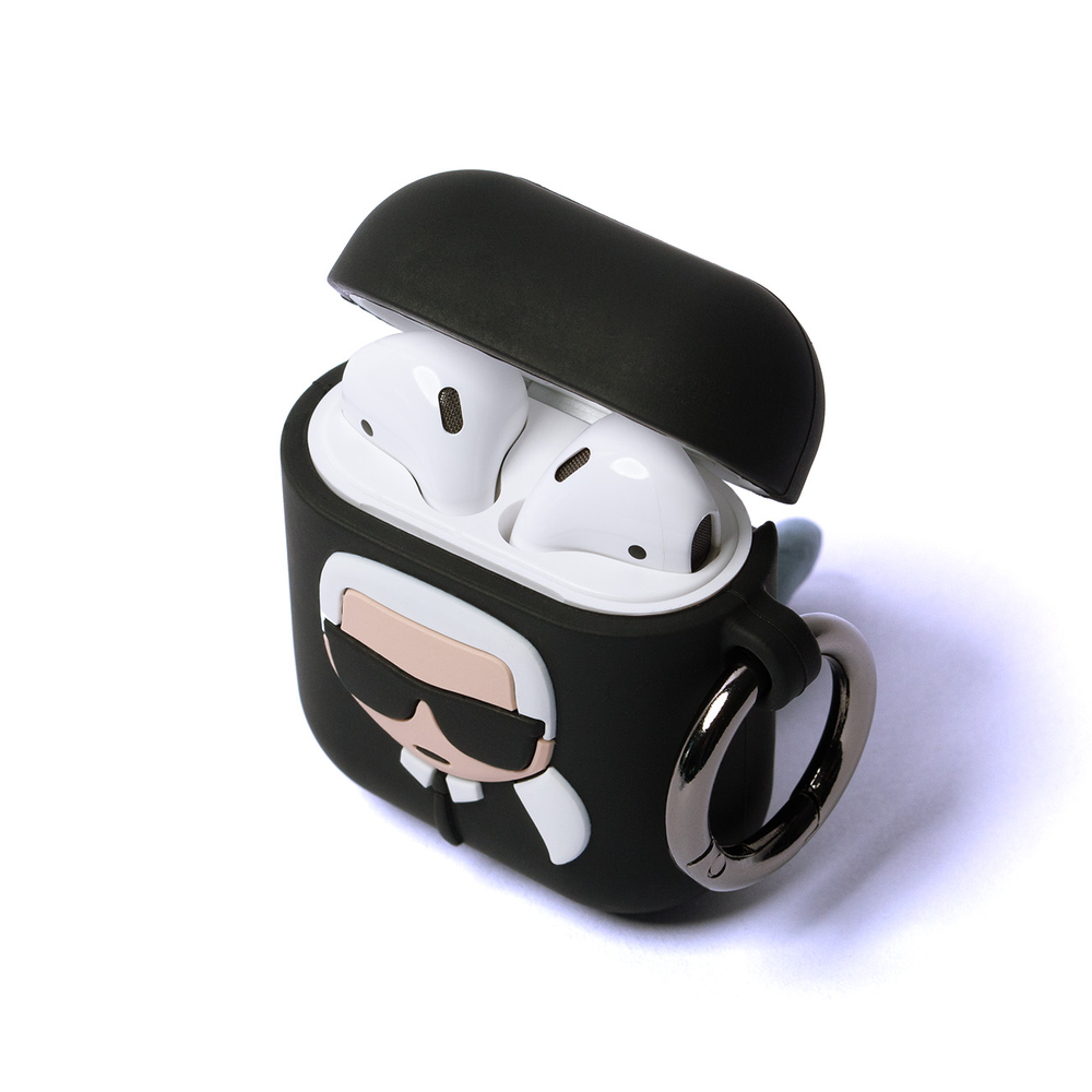 Case for AirPods 1 / 2 Karl Lagerfeld Silicone Ikonik - blackeng