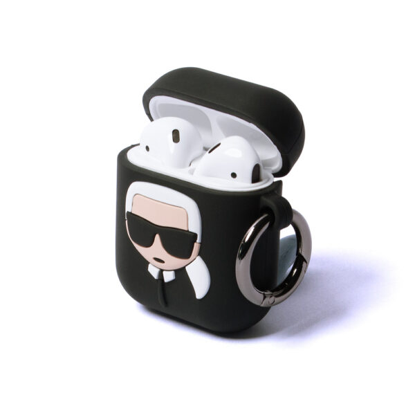 Case for AirPods 1 / 2 Karl Lagerfeld Silicone Ikonik - blackeng
