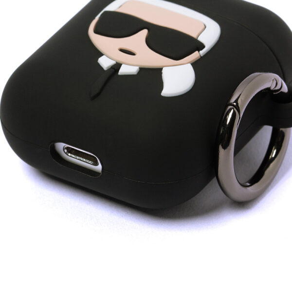 Case for AirPods 1 / 2 Karl Lagerfeld Silicone Ikonik - blackeng