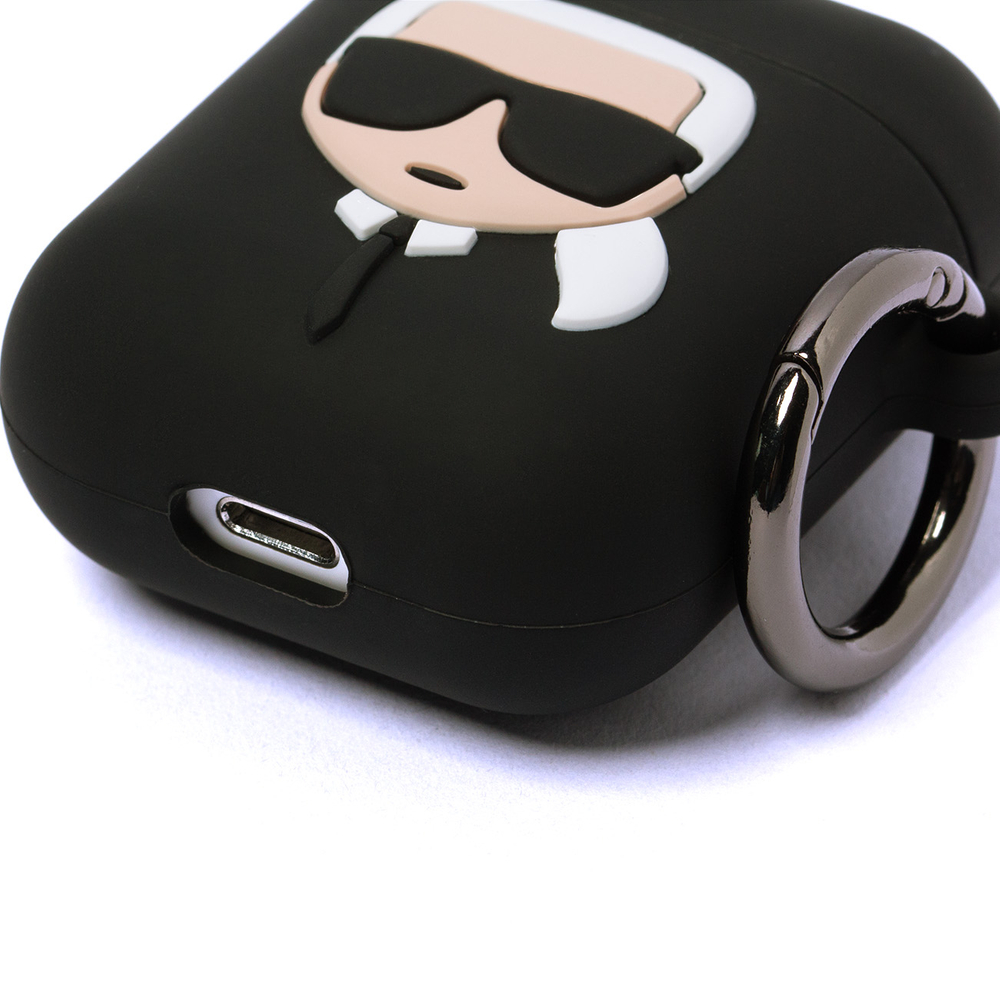 Case for AirPods 1 / 2 Karl Lagerfeld Silicone Ikonik - blackeng