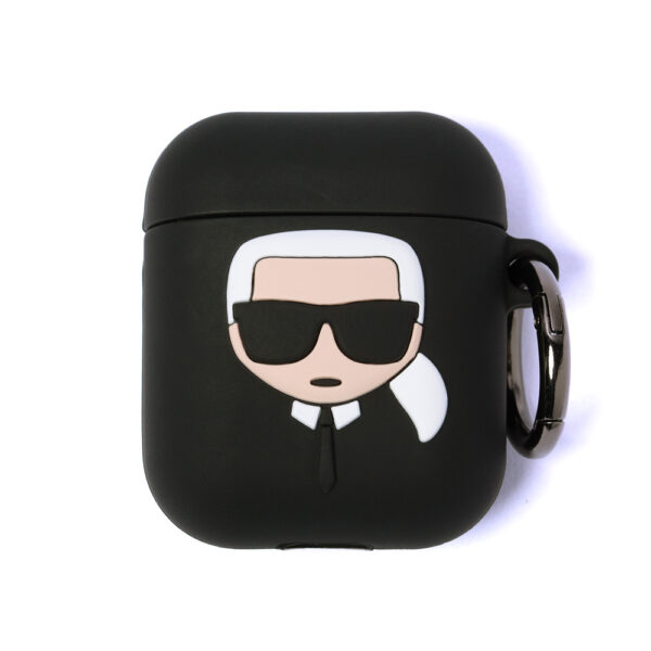 Case for AirPods 1 / 2 Karl Lagerfeld Silicone Ikonik - blackeng