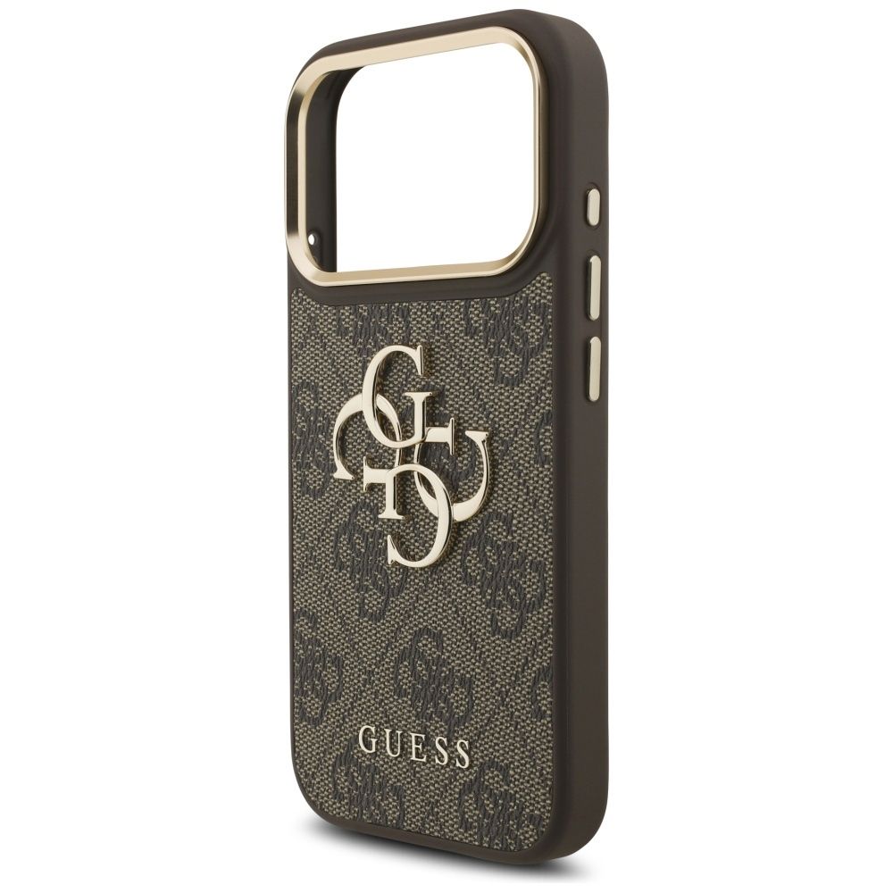 61d7818a7b2d59899c06e84dc978a94d GUESS case for IPHONE 17 Pro GUHCP17LP4G4BCSW (PU W/ Big 4G Classic & Big Strap Metal Buttons) brown