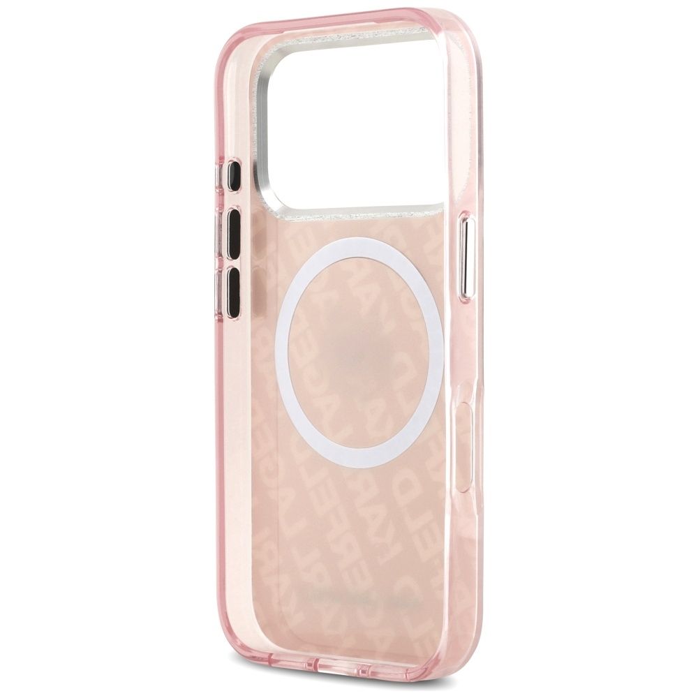 61d9dfa7587d043f0c3b14b7cad044d0 KARL LAGERFELD case for IPHONE 17 Pro Max compatible with MagSafe KLHMP17XHMKBCHOP (IML Choupette Head Logo) pink