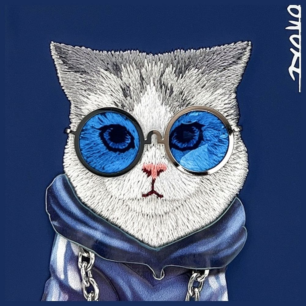 NIMMY case GLASSES COOL CAT for IPHONE 15 blue