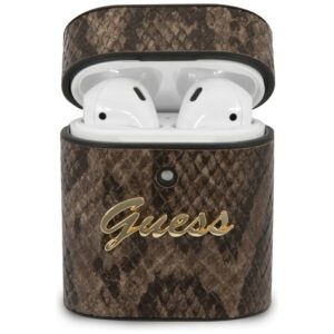 Guess GUACA2PUSNSMLBR AirPods cover brązowy/brown Python Collectioneng