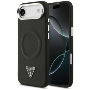 GUESS case for IPHONE 17 Air compatible with MagSafe GUHMP17MPSDTSCMK (PU W/ Triangle Logo) black