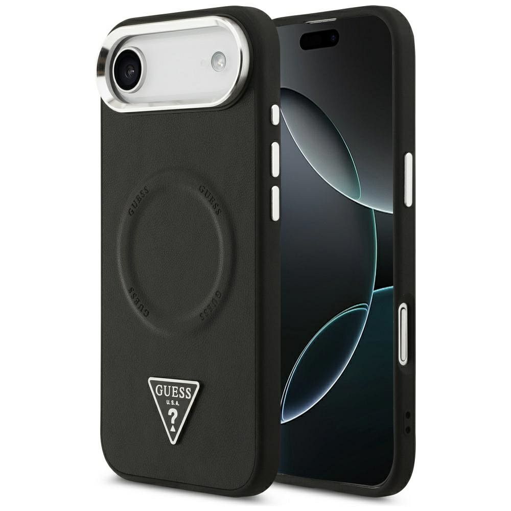 652959855810124172cce9b60acbfe8c GUESS case for IPHONE 17 Air compatible with MagSafe GUHMP17MPSDTSCMK (PU W/ Triangle Logo) black