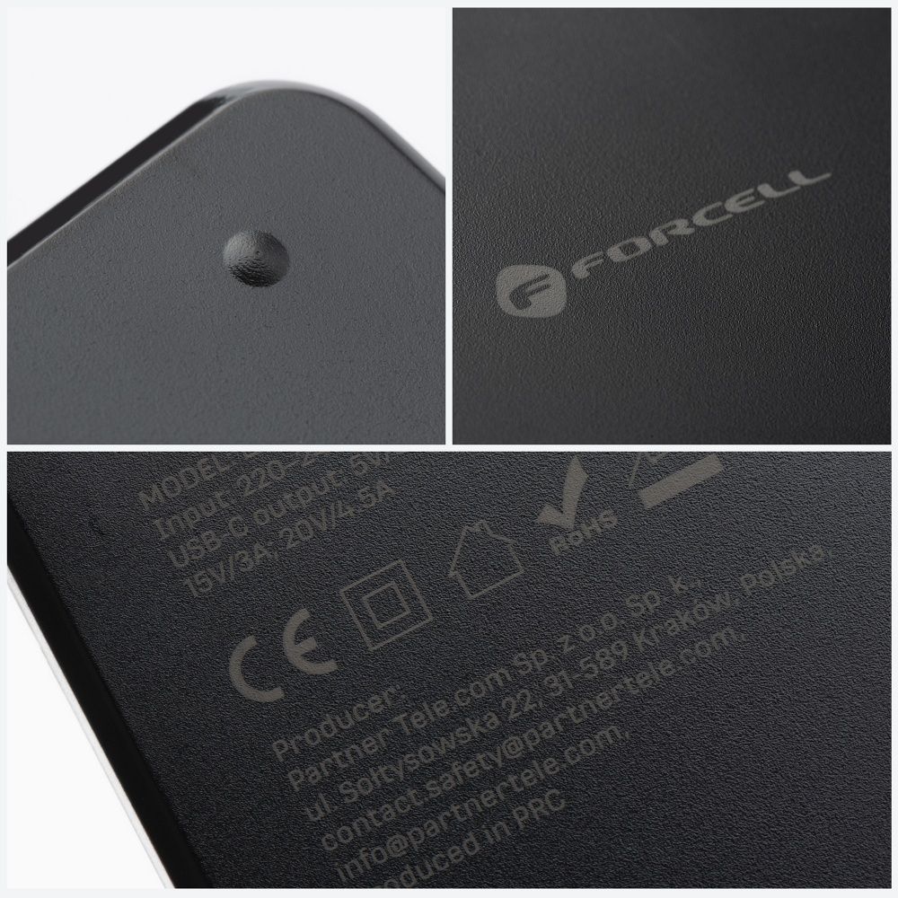 FORCELL F-ENERGY E856 uniwersal laptop charger 90W (6 adaptors) - czarny