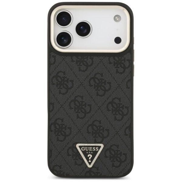 GUESS case for IPHONE 17 Pro Max compatible with MagSafe GUHMP17XP4GTDGMK (4G PU W/ Triangle Logo) gold black