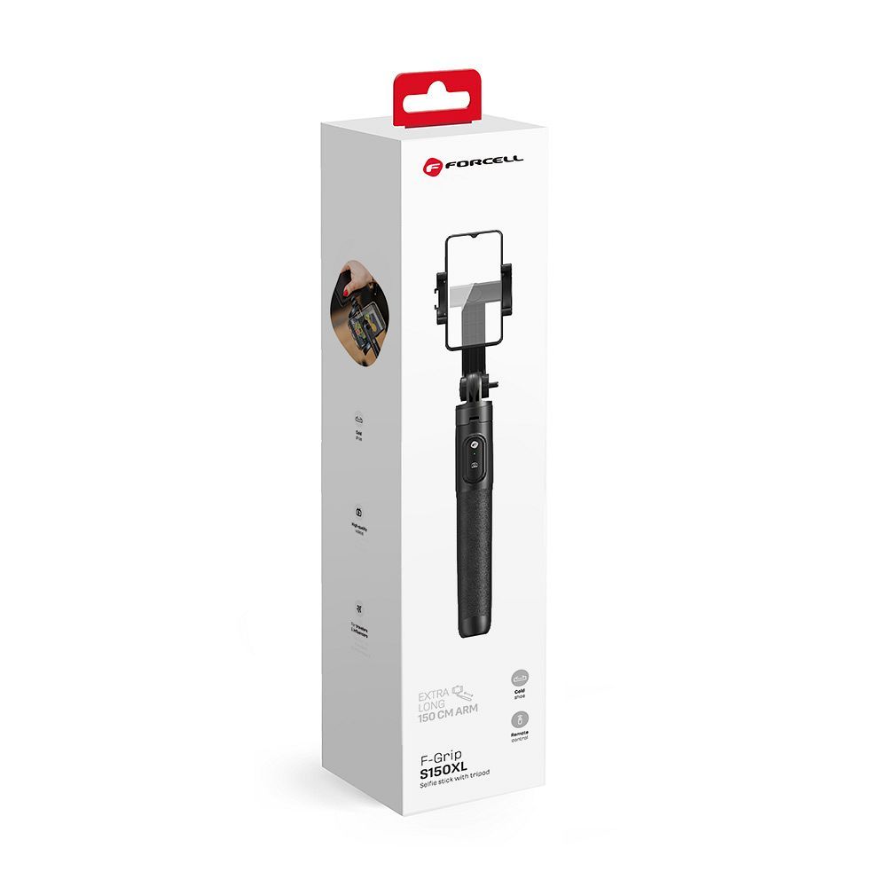 FORCELL F-GRIP S150XL selfie stick with wireless remote control tripod black