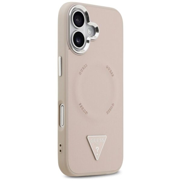 GUESS case for IPHONE 17 compatible with MagSafe GUHMP17SPSDTSCMP (PU W/ Triangle Logo) pink
