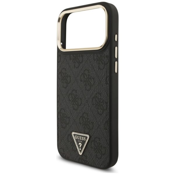 GUESS case for IPHONE 17 Pro Max compatible with MagSafe GUHMP17XP4GTDGMK (4G PU W/ Triangle Logo) gold black
