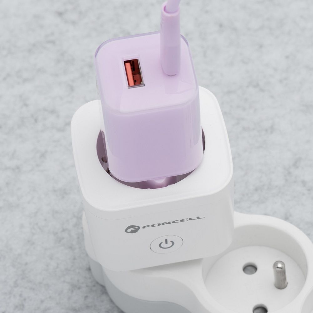 FORCELL F-ENERGY EU02 Smart Plug 230V with WiFi, programmer and Tuya/Amazon Alexa support - white