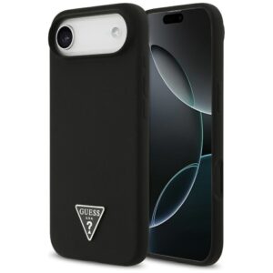 GUESS case for IPHONE 17 Air compatible with MagSafe GUHMP17MSCTRLMK (Silicone W/ Triangle Logo) black