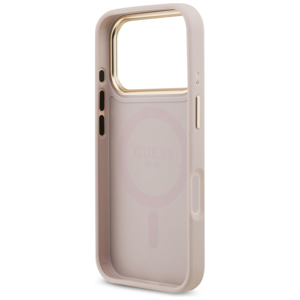 685972489c0e0f5bdbd48d33ff5b84bd GUESS case for IPHONE 17 Pro compatible with MagSafe GUHMP17LP4GRMDEP (PU W/ 4G Strass Logo) pink