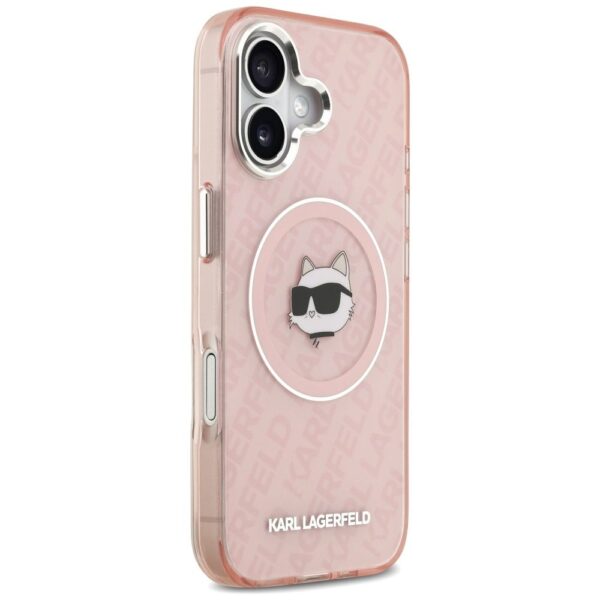 KARL LAGERFELD case for IPHONE 17 compatible with MagSafe KLHMP17SHMKBCHOP (IML Choupette Head Logo) pink