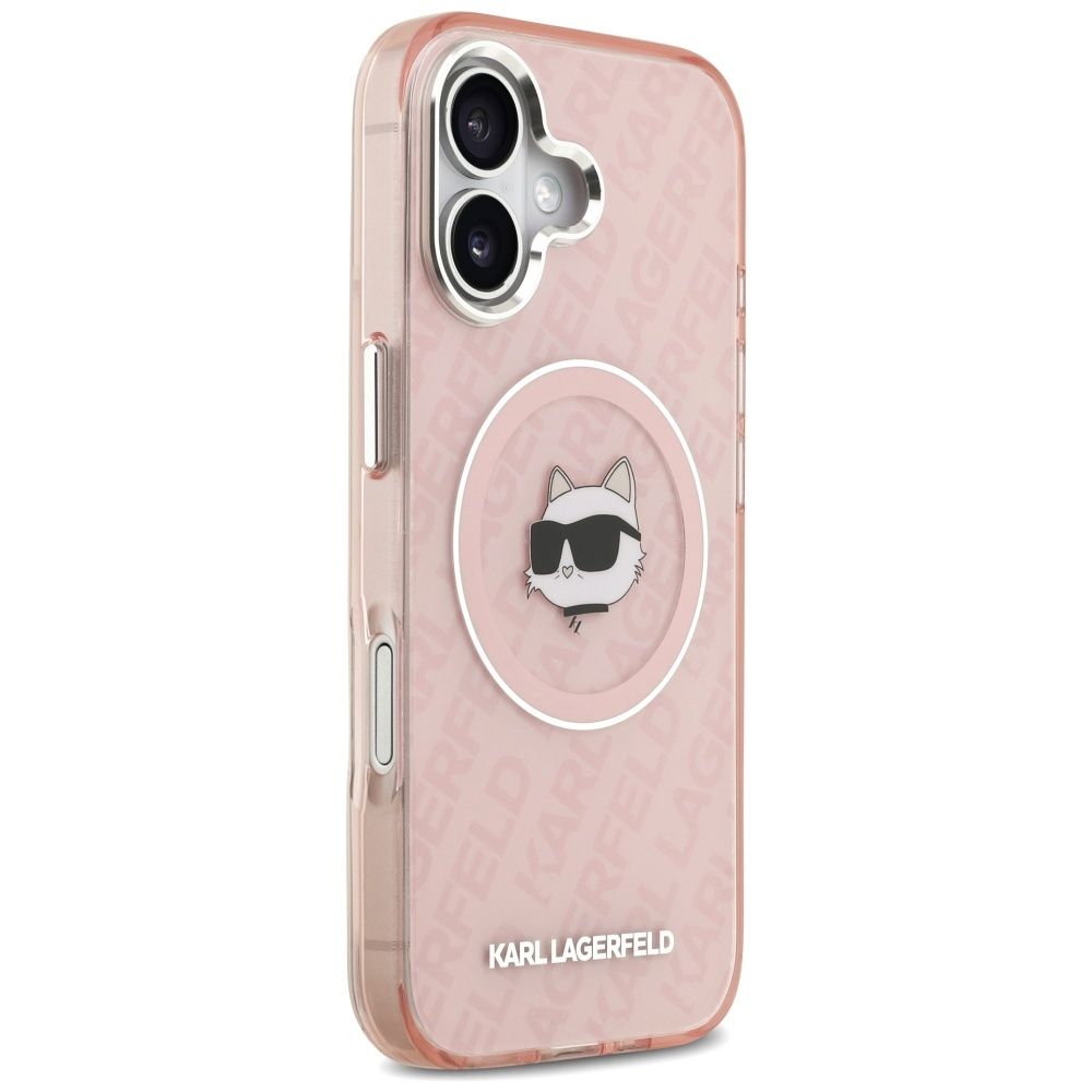 KARL LAGERFELD case for IPHONE 17 compatible with MagSafe KLHMP17SHMKBCHOP (IML Choupette Head Logo) pink
