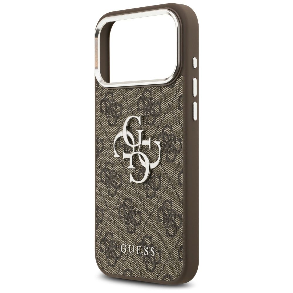 699813975589b15c9b845ef6b03eb753 GUESS case for IPHONE 17 Pro Max GUHCP17XP4G4SMCW (4G PU Leather Case with Big 4G and Classic Logo and Silver Metal Camera Frame) brown