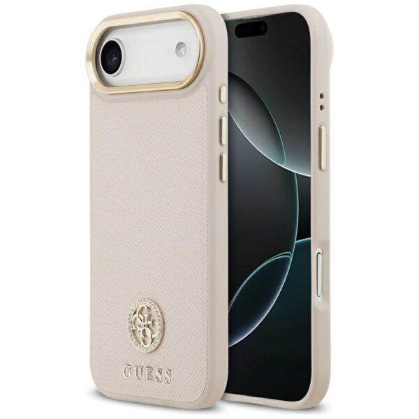 6a0407adaa7cdfb3a41d277db40d85f3 GUESS case for IPHONE 17 Air compatible with MagSafe GUHMP17MPGCRMDEP (PU W/ Grained Strass Logo) pink