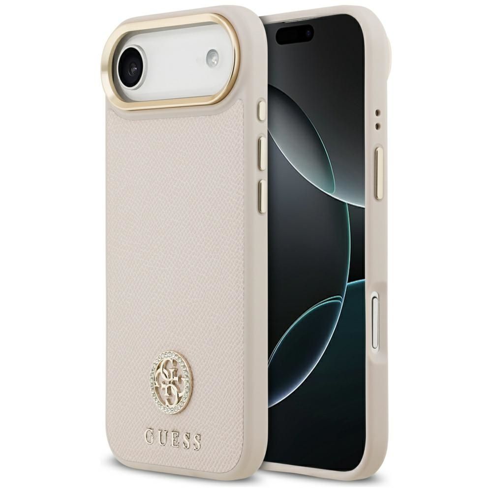 6a0407adaa7cdfb3a41d277db40d85f3 GUESS case for IPHONE 17 Air compatible with MagSafe GUHMP17MPGCRMDEP (PU W/ Grained Strass Logo) pink