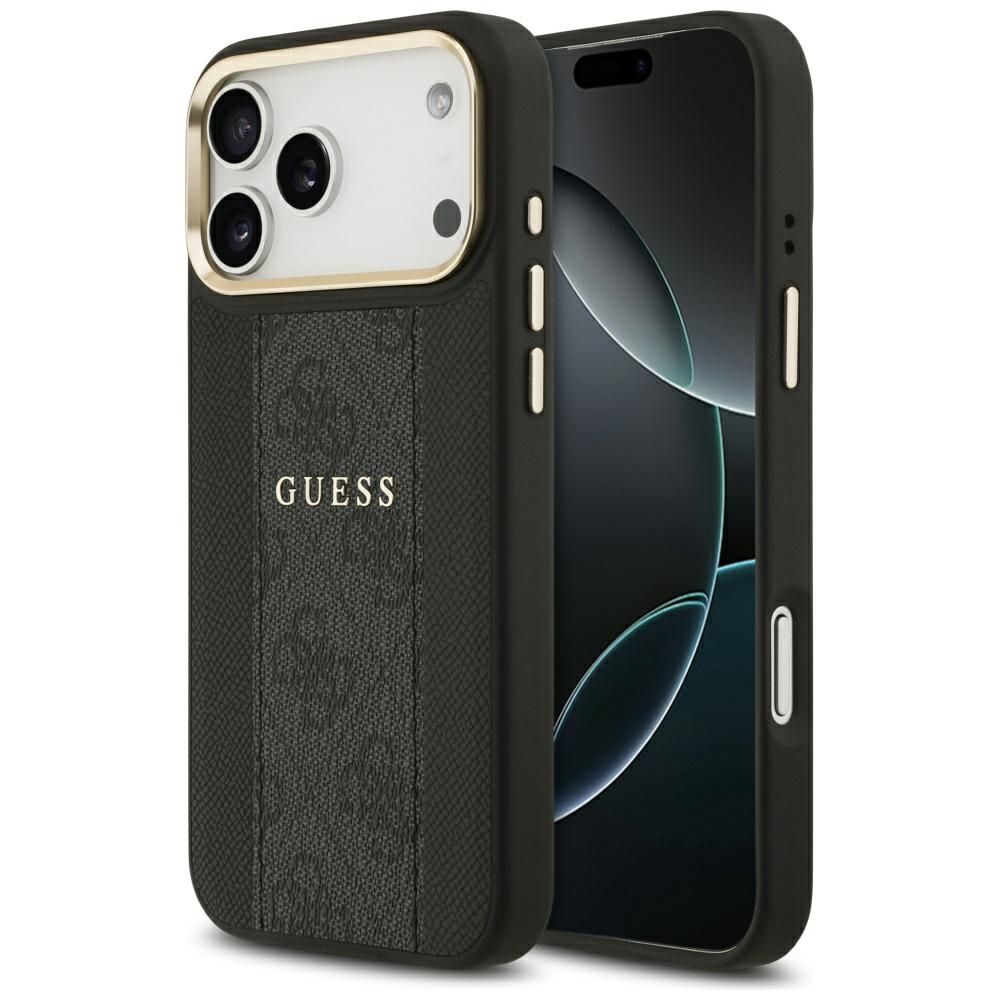 6b9f4661fc49b23d74f949060dbf35b9 GUESS case for IPHONE 17 Pro Max compatible with MagSafe GUHMP17XPG4SEMCK (PU W/ 4G Stripe) black