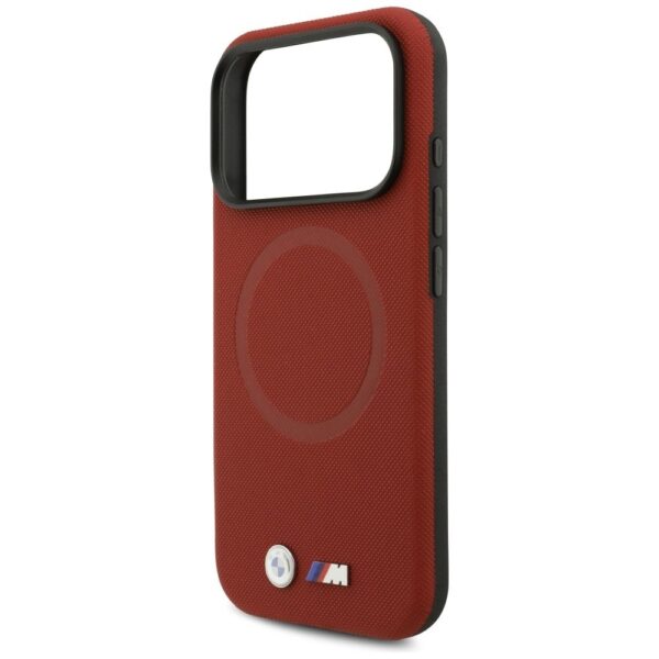 BMW case for IPHONE 17 Pro compatible with MagSafe BMHMP17L25PFWSMR (PU FW Metal Logo) red