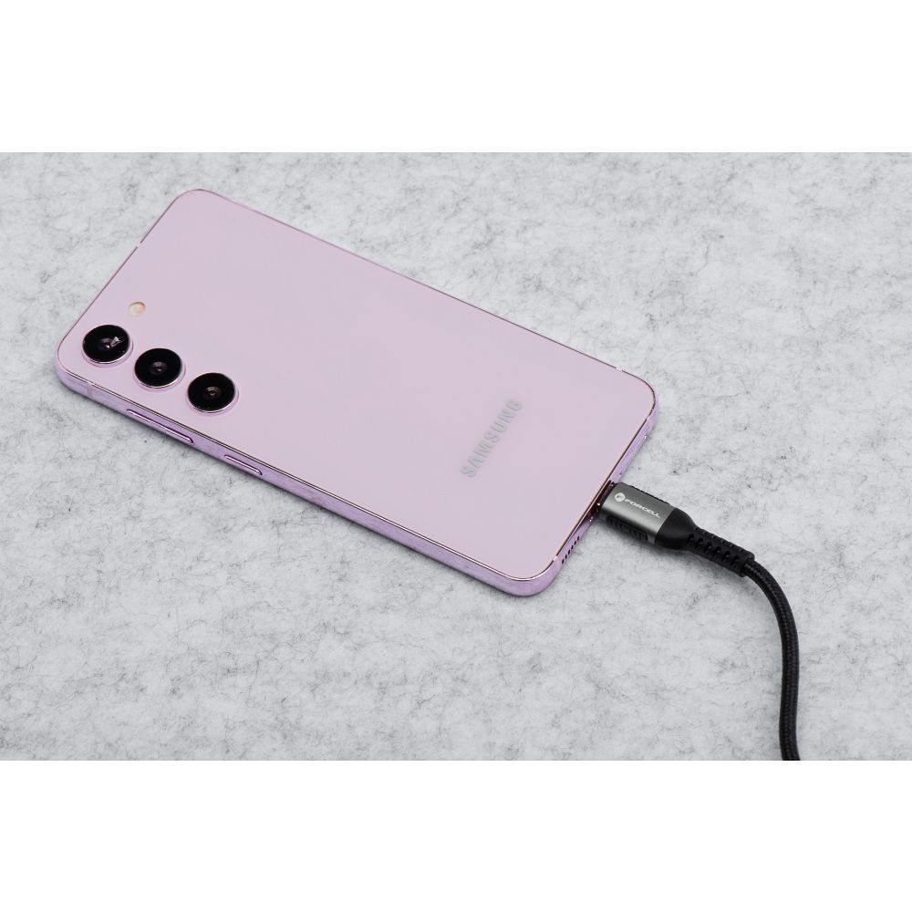 6cea90133befc6d7849f4879055832cd FORCELL F-ENERGY C256 cable USB A to Type C QC4.0 3A 66W Cafule 0,5 m black