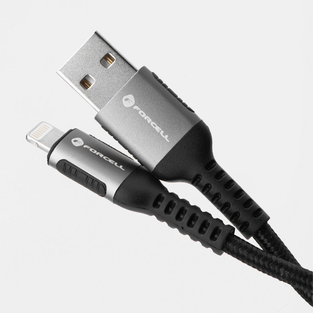 FORCELL F-ENERGY C257 cable USB A to Lightning 2,4A 12W Cafule 3 m black