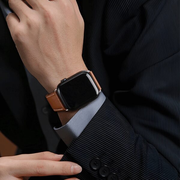 DUX DUCIS strap YA genuine leather for Apple Watch 42 / 44 / 45 / 49 mm brown