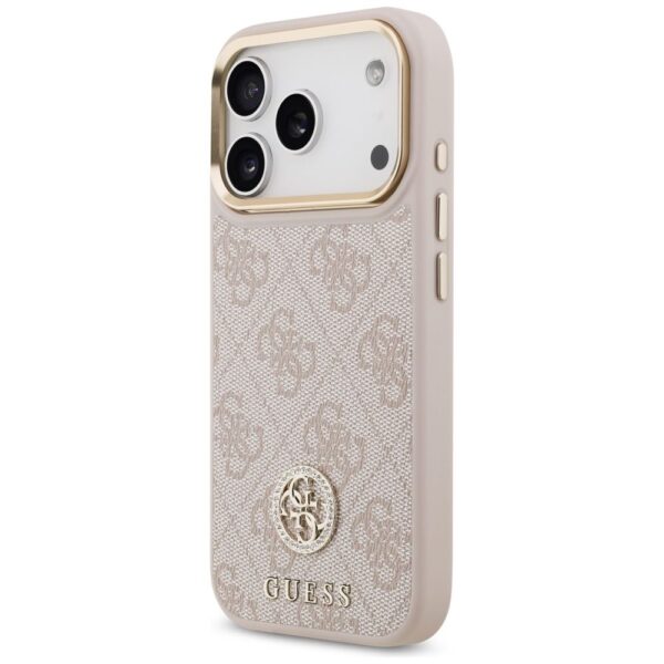 6e7711088c00c785bb339661baca1827 GUESS case for IPHONE 17 Pro compatible with MagSafe GUHMP17LP4GRMDEP (PU W/ 4G Strass Logo) pink