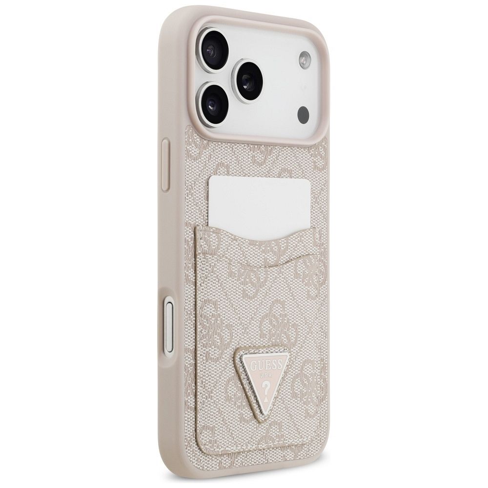 6e8a1d2f279077496e1f6c1f31015801 GUESS case for IPHONE 17 Pro Max GUHCP17XP4TPP (4G Double Card Triangle) pink