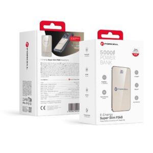Powerbank compatible with MagSafe Forcell F-Energy SuperSlim F5K8 QC4.0 PD3.0 15W 5000 mAh titanium desert