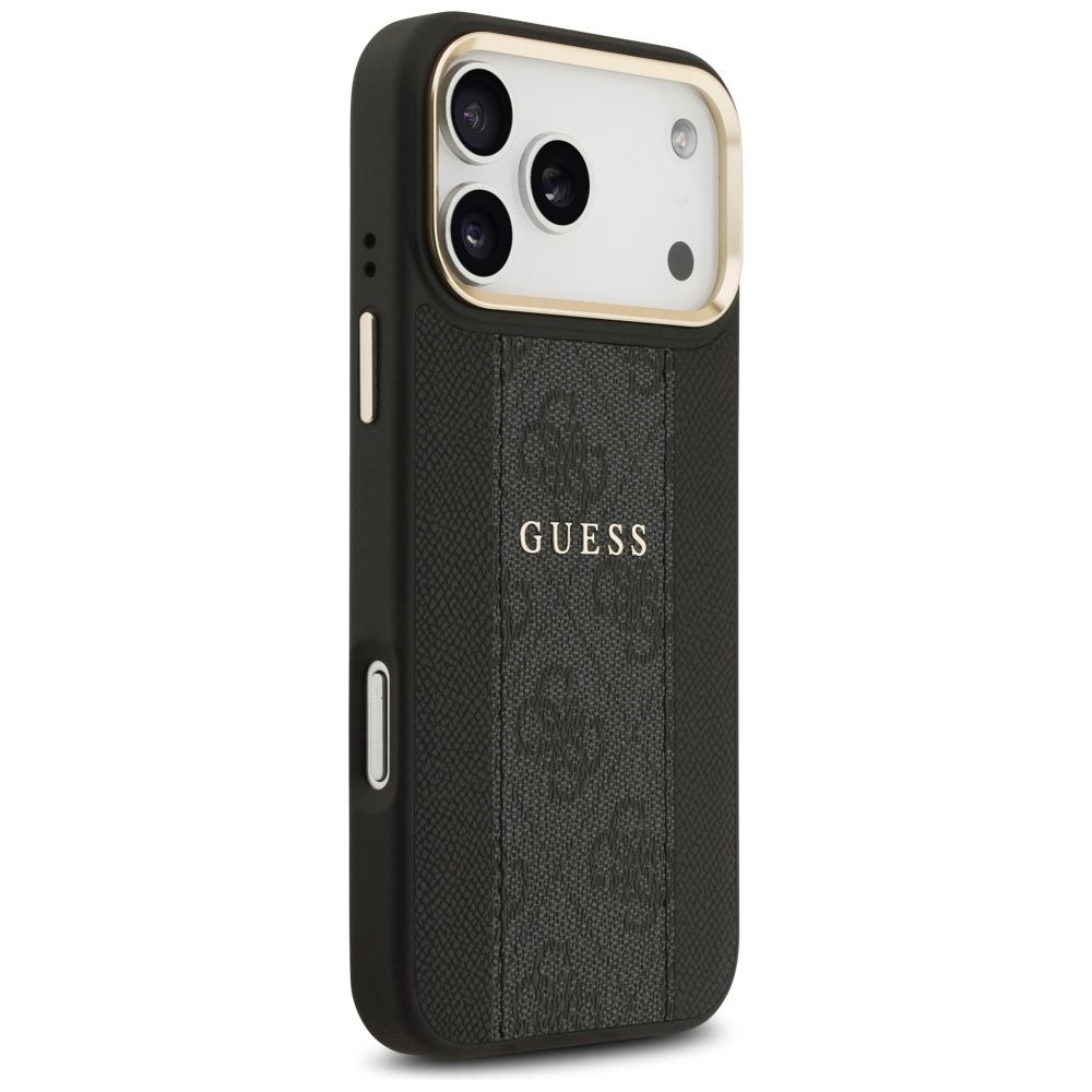 6fdef93382435f99043a2e2d6b337f5a GUESS case for IPHONE 17 Pro Max compatible with MagSafe GUHMP17XPG4SEMCK (PU W/ 4G Stripe) black