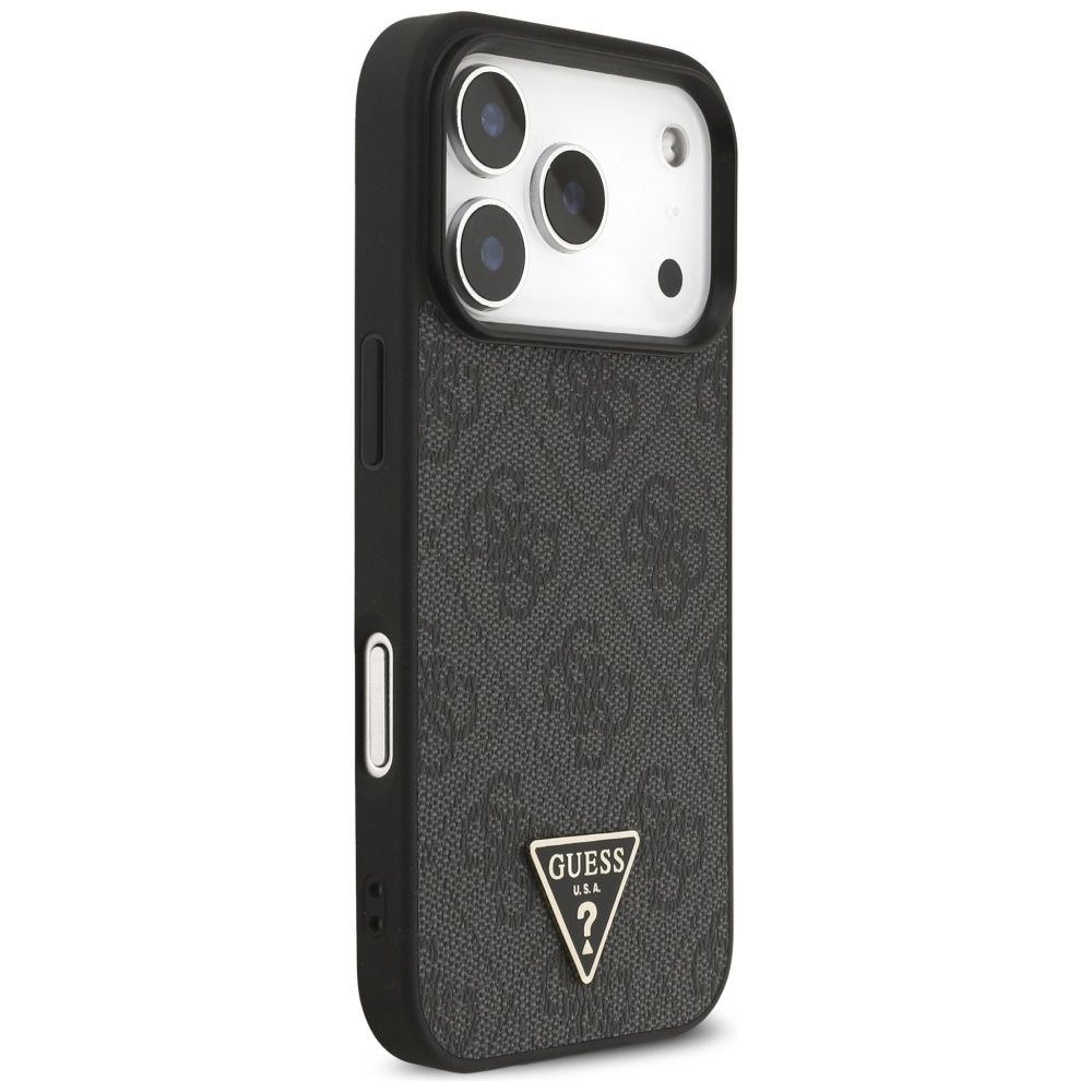 708bb10648227513e4e4edc1c85b5510 GUESS case for IPHONE 17 Pro compatible with MagSafe GUHMP17LP4TSDPPSK (4G PU W/ Strap Triangle Logo) black
