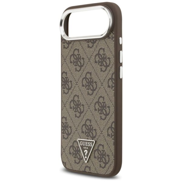 70b639ade9caa4de9b6c4ee41957dd9c GUESS case for IPHONE 17 Air compatible with MagSafe GUHMP17MP4TSRCMW (4G PU W/ Triangle Logo) silver brown