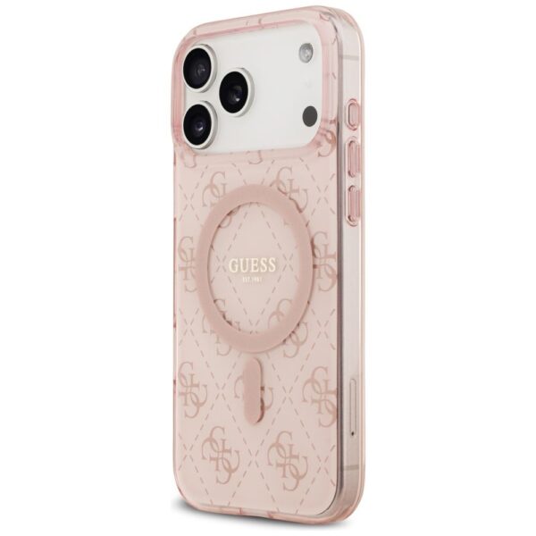 GUESS case for IPHONE 17 Pro Max compatible with MagSafe GUHMP17XH4DTEP (IML 4G Background) pink