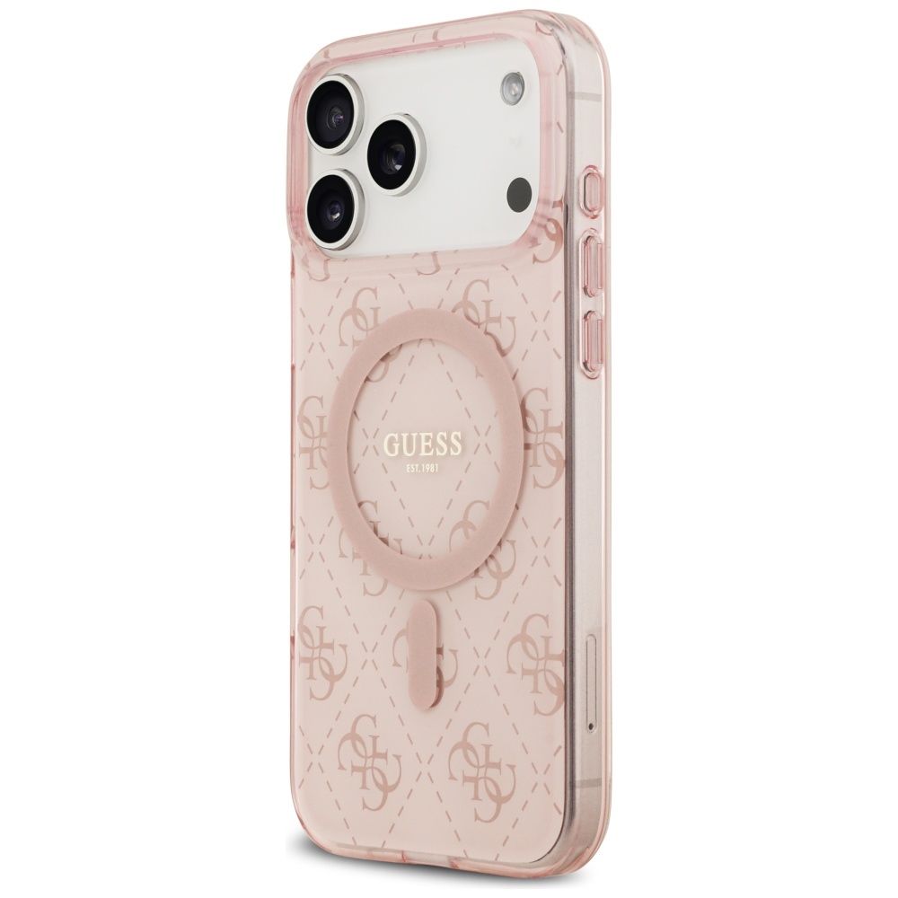 711930be752883213e6a9841f380e949 GUESS case for IPHONE 17 Pro Max compatible with MagSafe GUHMP17XH4DTEP (IML 4G Background) pink