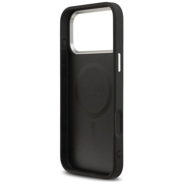 GUESS case for IPHONE 17 Pro compatible with MagSafe GUHMP17LPSDTSCMK (PU W/ Triangle Logo) black
