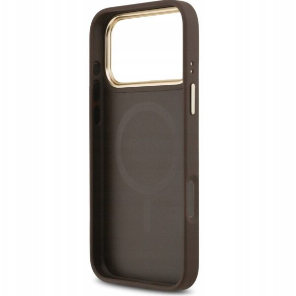 71c59da2836593eec85aa74c80e7fb55 GUESS case for IPHONE 17 Pro Max compatible with MagSafe GUHMP17XPSAMSECW (PU W/ Peony Hot Stamp) brown