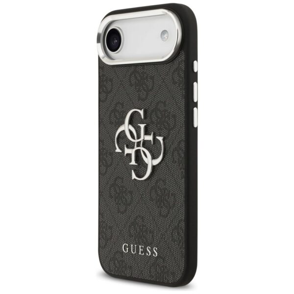 730d6b248eacedf58901eaa26be9d694 GUESS case for IPHONE 17 Air GUHCP17MP4G4SMCK (4G PU Leather Case with Big 4G and Classic Logo and Silver Metal Camera Frame) black
