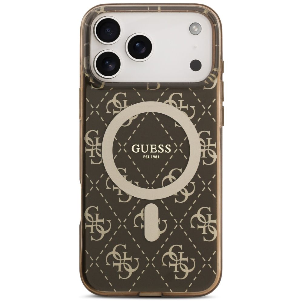 745a0d619186014caa3d2b0b86639016 GUESS case for IPHONE 17 Pro Max compatible with MagSafe GUHMP17XH4DTEW (IML 4G Background) brown