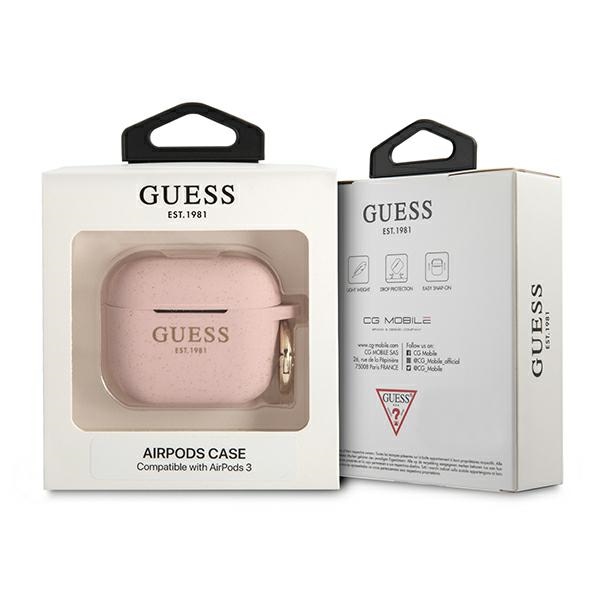 Guess GUA3SGGEP AirPods 3 cover pink/pink Silicone Glittereng