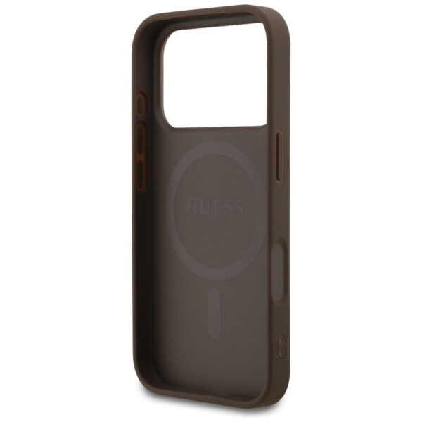 74c28c46b9cf59b76267849cdcee0aa9 GUESS case for IPHONE 17 Pro compatible with MagSafe GUHMP17LG4GFRW (PU 4G Ring Classic Logo) brown
